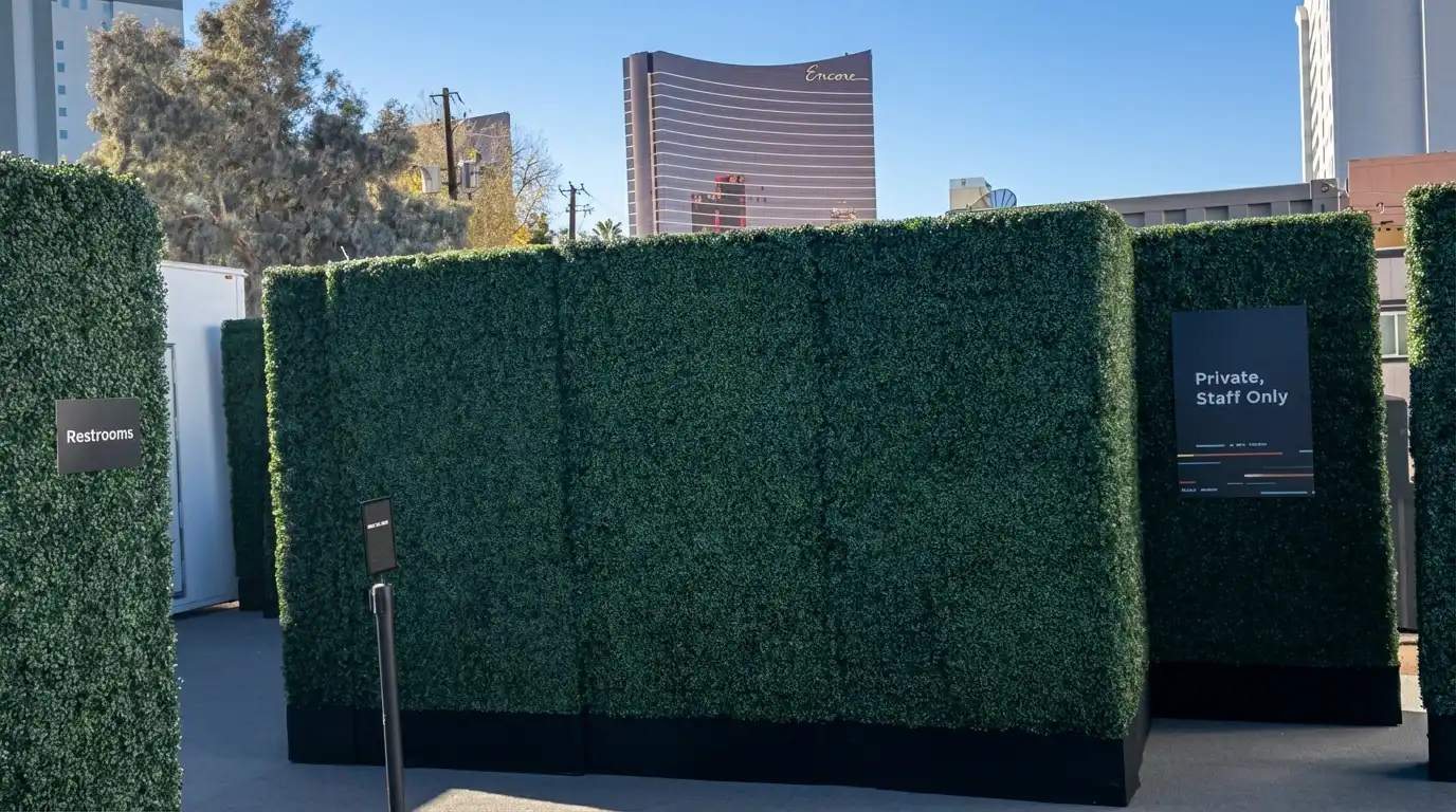 Trade show hedge rental installation at CES in Las Vegas thumbnail 2