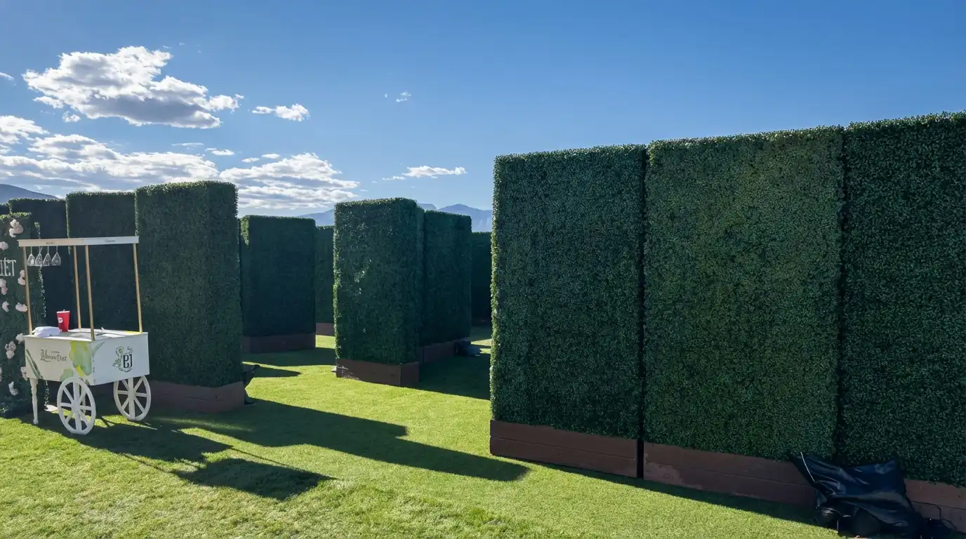Completed walk-through artificial hedge maze at Summit Golf Club in Las Vegas