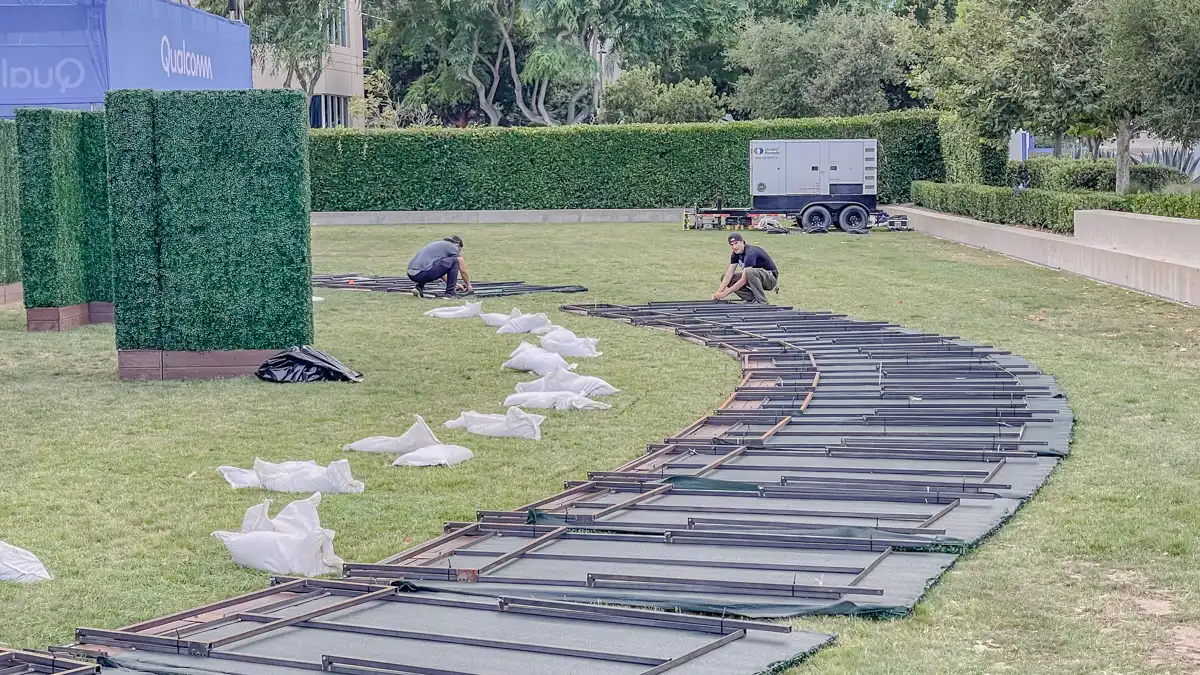 Large-scale custom hedge maze installation for Qualcomm in San Diego