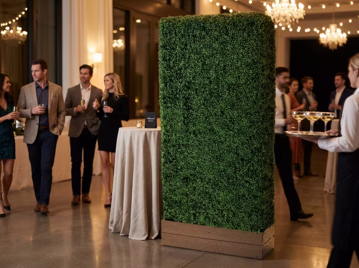 Boxwood Hedge Walls by Evergreen Event Rental