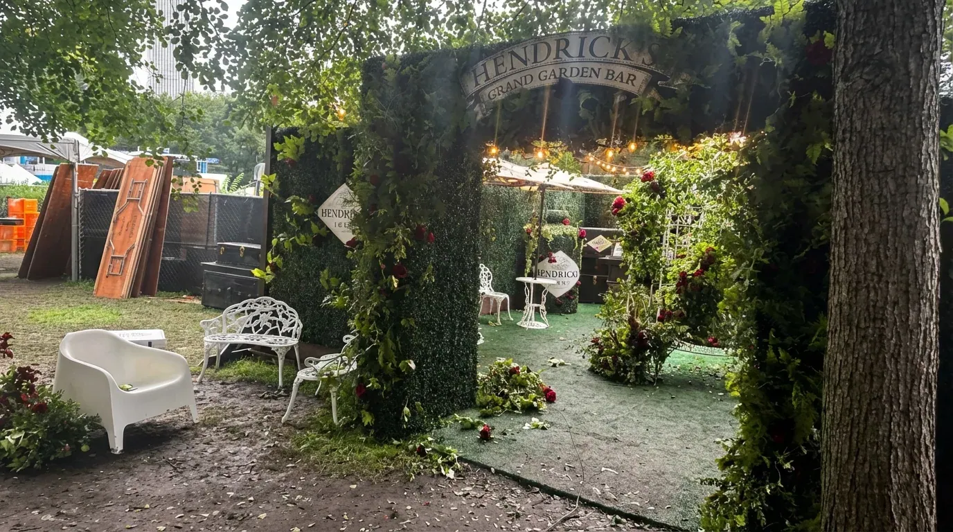 Custom hedge experience cube event build at Lollapalooza in Chicago — view 2